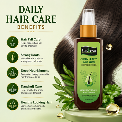 Keshma Curry Leaves & Brahmi Ayurvedic Hair Oil