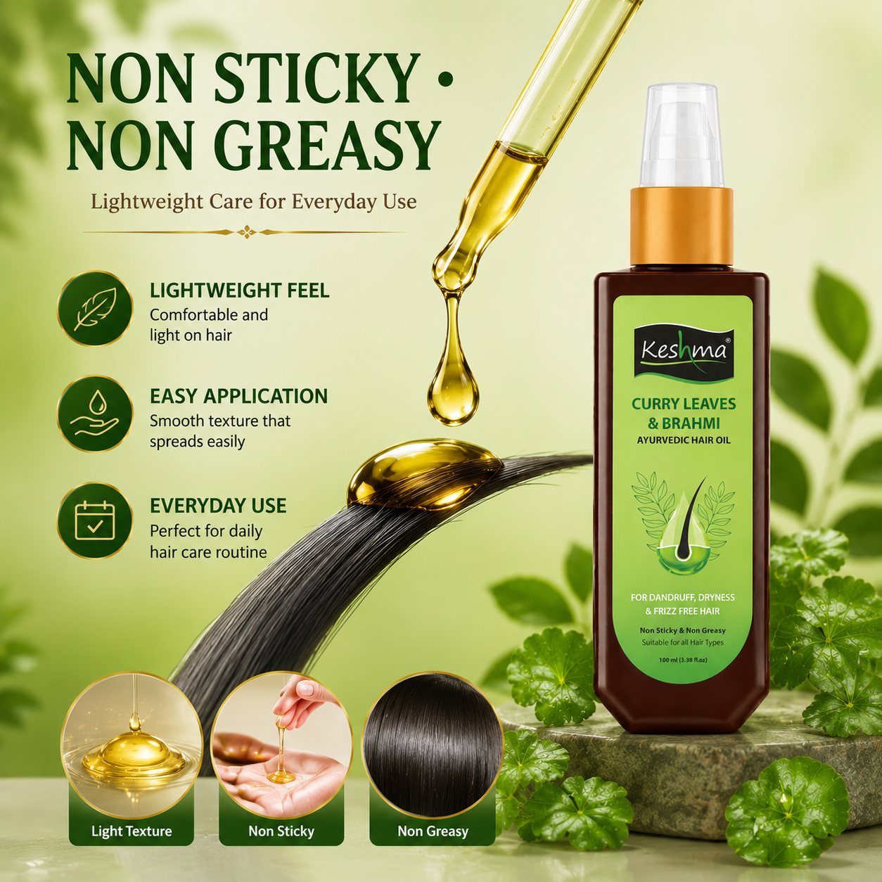Keshma Curry Leaves & Brahmi Ayurvedic Hair Oil