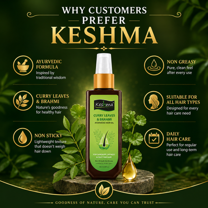 Keshma Curry Leaves & Brahmi Ayurvedic Hair Oil