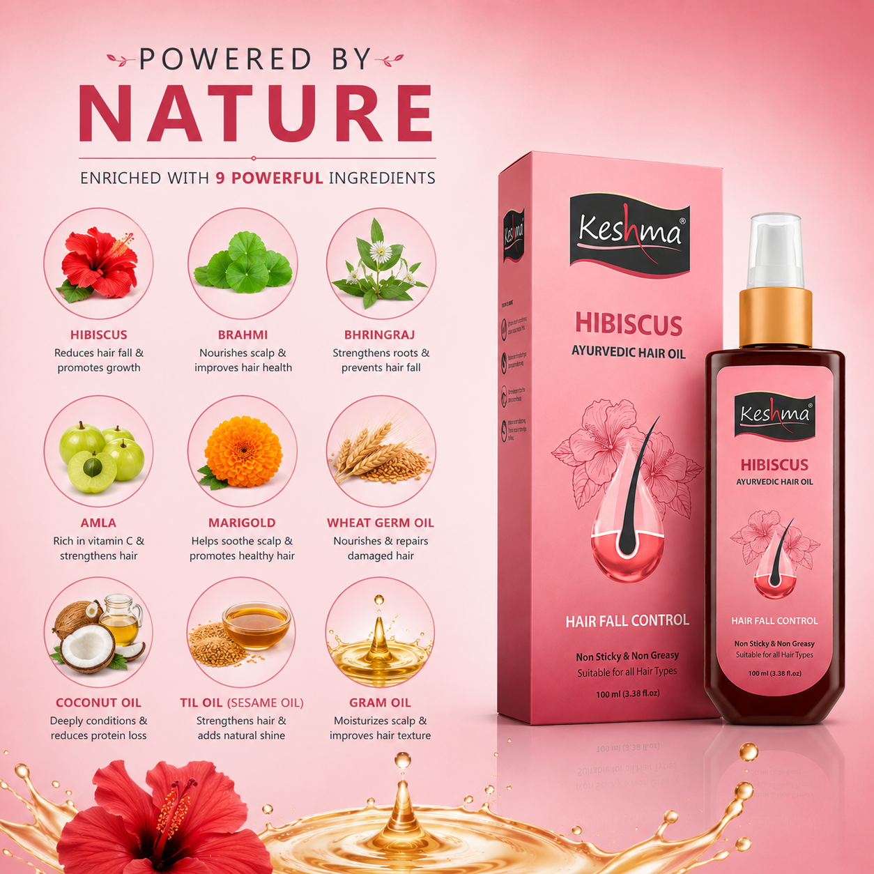 Keshma Hibiscus Ayurvedic Hair Oil