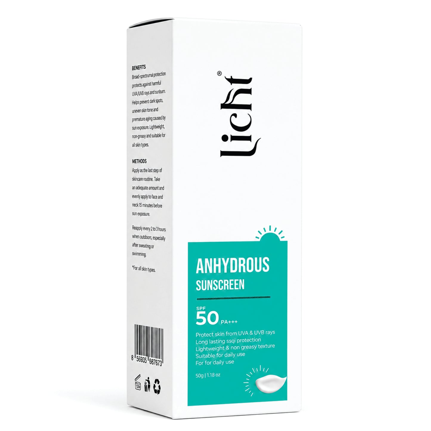 Licht Anhydrous Sunscreen SPF 50 PA+++