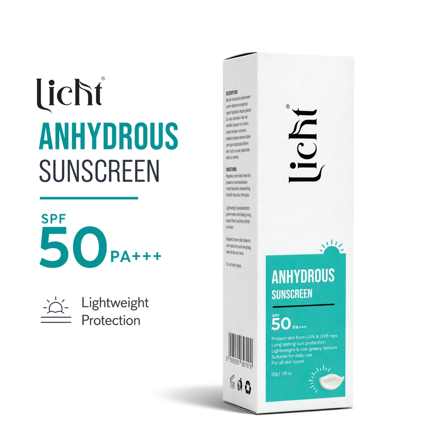 Licht Anhydrous Sunscreen SPF 50 PA+++