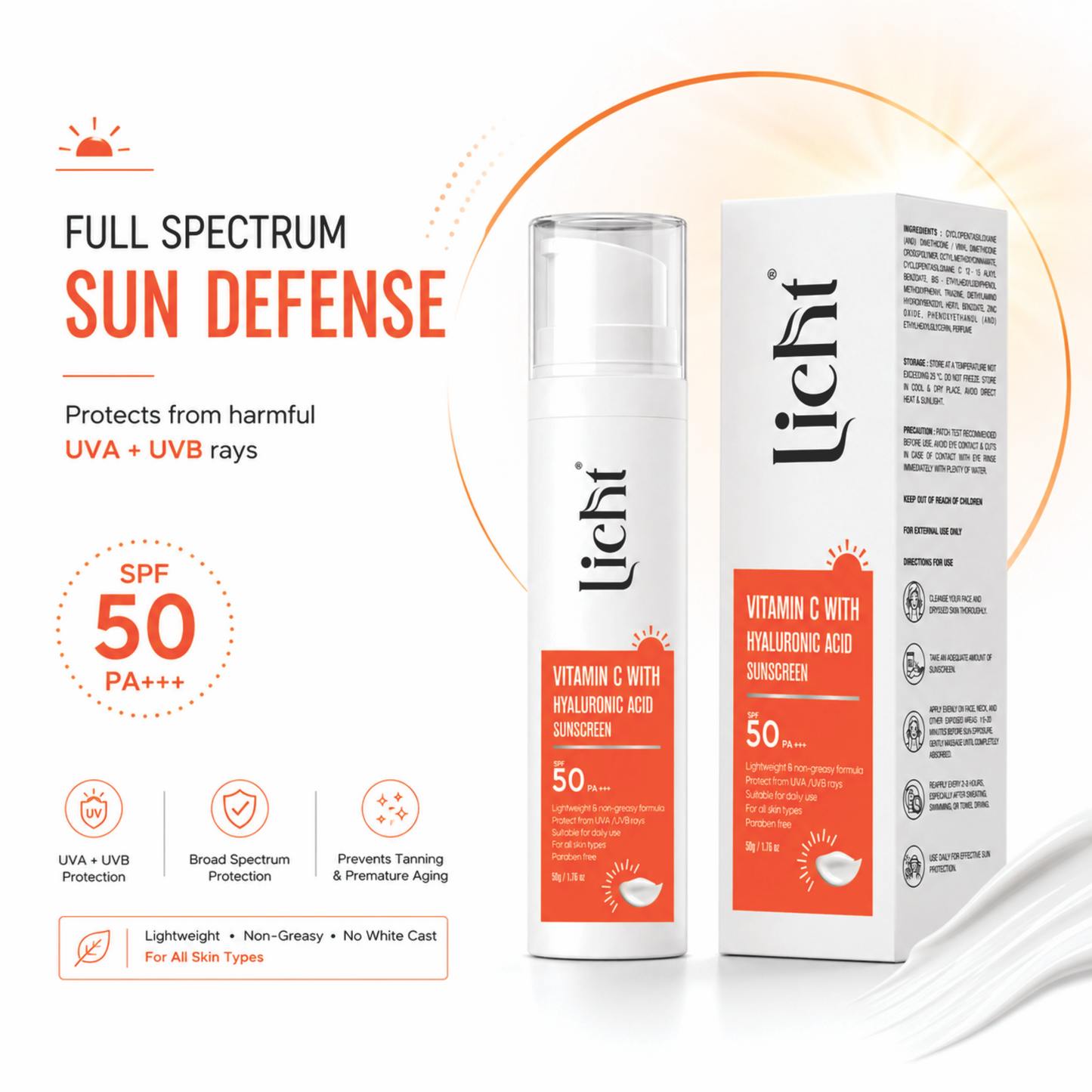 Licht Vitamin C Sunscreen SPF 50 PA+++